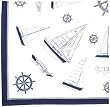 Durable 100% Cotton Silk Screen Print Nautical SailboatsTablecloth 60x60