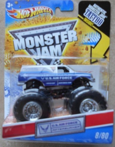 Hot Wheels Monster Jam 2011 Tattoo Series 1:64 Scale (Small Truck) U.S. Air Force Afterburner #8/80