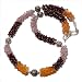 Charm Necklace Silver Multi Gem Jewelry 18.5 inches (gnklc150)