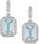 10K White Gold Blue Topaz and Diamond Earrings
