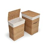 Badger Basket Two Hamper Set with Liners, Natural by Badger Basket