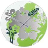 clear glass Wall clock - Hibiscus ? 17