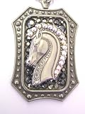 Rocker Jewelry Trojan Horse Pendant Elegant Horse Head Necklace