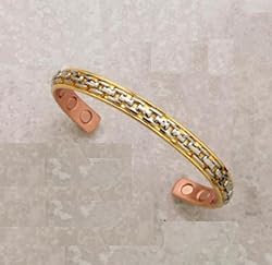 Copper Magnetic Bracelet, Gold Plated with Silver-1 bracelet