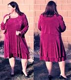 Violet Slinky Dress with Bolero Jacket, Available in Various Sizes