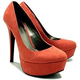 NEW SUEDE STYLE PLATFORM HEEL COURT SHOES PUMPS