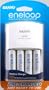 Sanyo Eneloop AA NiMH Pre-Charged Rechargable Batteries with Charger - 4 Pack