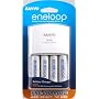 Sanyo Eneloop 4 Pack AA NiMH Pre-Charged Rechargable Batteries w/ Charger