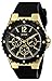GUESS Women's U0149L4 Carbon-Fiber Inspired Black & Gold-Tone Sport Watch