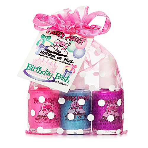 Piggy Paint [3 Color Gift Set] Non-toxic Girls Nail Polish Kit - Safe for Kids