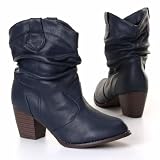 Damen Schuhe, Stiefeletten, H2574, Synthetik in hochwertiger Leder Optik