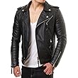 Prestige Homme Herren Jacke Kunst Leder Biker Gesteppt MR18-4