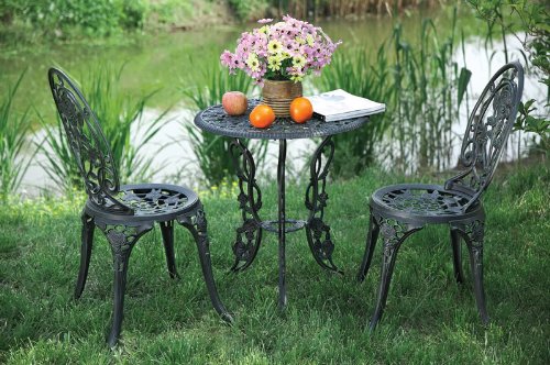 Outdoor Patio Deck Aluminum Furniture 3 Peice Bistro Set A CBM1290