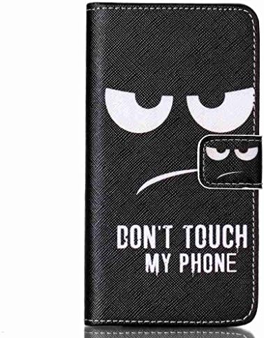 PU Leather Case for LG Spirit 4G LTE H440N - Generic Colorful Patterns Painting Flip Wallet Magnetic Stand Protective Cover Pouch with Card Slot + Stylus Pen--Don't touch my phone