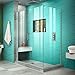 DreamLine Unidoor Plus 50"W x 34-3/8"D x 72" H Hinged Shower Enclosure, Brushed Nickel Finish Hardware