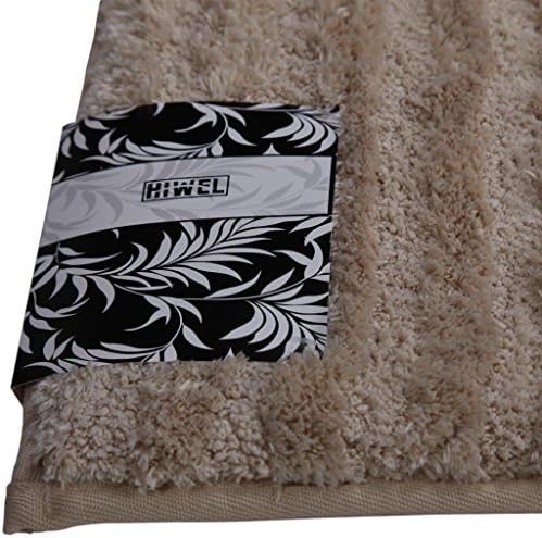 Hiwel Tufted Microfiber Bathroom Rug, 20 by 34 Inch, with Memory Foam Interior, Absorbant &amp; Comfortable, Multi-functional Household Complement, Brown Linen