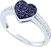 10K White Gold .34CT Diamond Heart Ring with Rich Black Diamonds and Brilliant White Diamond Sides