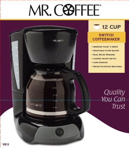 Mr. Coffee VB13  12-Cup Switch Coffeemaker, Black