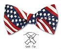 Self Tie Patriotic American Flag Print Bow Tie Red, White and Blue