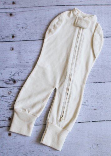 Woombie Footless Convertible Leggies Baby Swaddler (Big Baby 14-19 lbs, Marshmallow)