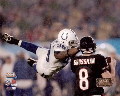 Robert Mathis SB XLI Sacking Grossman 8x10