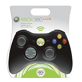 Manette sans fil noire pour Xbox 360