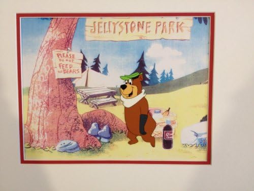 Animation Cel Yogi Wearing Gloves and a Scarf (Camp Background)