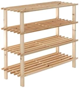 XXXL Schuhregal mit 4 Böden helles Holz Schuhständer Schuh Regal