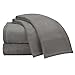 Clara Clark Micro Polar Fleece Bed Sheet Set, King Size, Charcoal Gray