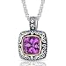 Cushion Cut 5.75 carat Pink Sapphire Sterling Silver Antique Style Pendant