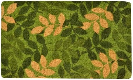 Home Trax Designs C11S1830GL Green Leaf Coir Door Mat, 18 x 30 by Home Trax Designs