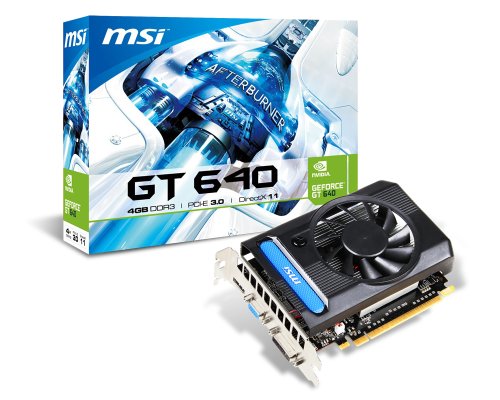 MSI NVIDIA GeForce GT 640, 4GB 128-Bit DDR3, HDMI, DL-DVI-D, VGA, PCI Express 3.0 Graphics Card N640-4GD3 On Sale