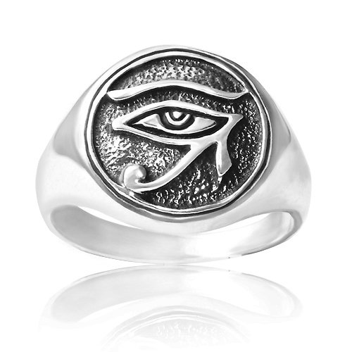 925 Sterling Silver Egypt Eye of Horus Ring - Nickel Free