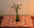 Handmade MINI Rectangular Cotton Centerpiece or Tray Doily - Crocheted By Hand - Vintage Inspired in Peach Mist (One-of-a-kind)