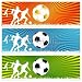 Wallmonkeys Peel and Stick Wall Decals - 3 Soccer Ball or Football Banners - Removable Graphic