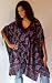 DESIGNER BLACK PURPLE PONCHO TUNIC TIES BATIK ONE SIZE FITS - L 1X 2X 3X 4X - X901S - NEW ARRIVAL