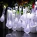 Lalapao Battery Operated Optional Automatic Timer String Lights 30 LED Water Drop Fairy Christmas Lighting Decor with 5 Modes For Outdoor, Indoor, Garden, Patio, Bedroom Wedding Decorations (White)