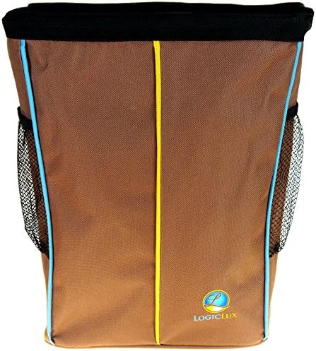 Logiclux Car Garbage Trash Can (Brown) - Leakproof Bag &amp; Water Proof - Attach to Headrest with New Velcro and Snap Connector - Fits All Vehicles &amp; Automobiles - Best for All Types of Litter - 100% Satisfaction Guaranteed