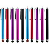 10 Pack of Pink, Blue, Purple, Red, Black Stylus Universal Touch Screen Capacitive Pen for Kindle Touch iPad 2, Iphone 4,4S,