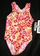 Girls 1 pc T-back Swimsuit - Tan/Pink Floral