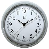 Geneva 9.5" White Plastic Wall Clock, White