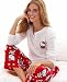 Hello Kitty Pajamas, Winter Bloom Fleece White Shirt w/ Red Pant L