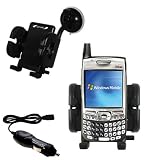 Gomadic for the PalmOne Palm Treo 700wx - PalmOne Treo 700wx Flexible Auto Windshield Holder with Car Charger - Uses Gomadic TipExchange