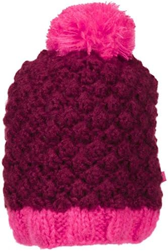 LEBIG Little Girls' Dot Knit Hat - Deep Red - S/M