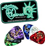 D'Andrea 351 Vintage Designer Celluloid Picks - Assorted Pearloid - 1 Dozen, Thin