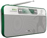 Produkt-Bild: Philips AE9011/02 Tragbares 90elf-Fu&szlig;ball Digitalradio mit DAB/Digitalradio, 20 voreingestellte Sender (wei&szlig;/grau/gr&uuml;n)