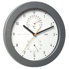 Bai Design BAI.736.WW Trips Weather Station Modern Wall Clock in White