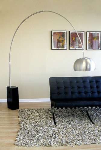 Wholesale Interiors 375a-black Black Cube Marble Base Arco Lamp 3 Boxes