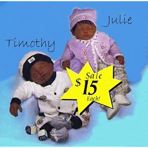 African American Baby Dolls Timothy and Julie by