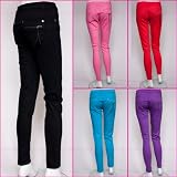 Origin Fashion Womens Skinny Cigarette Trousers Style Jeans Chinos Jeggings Black Red Purple Pink Blue UK Size 8 10 12 14 16